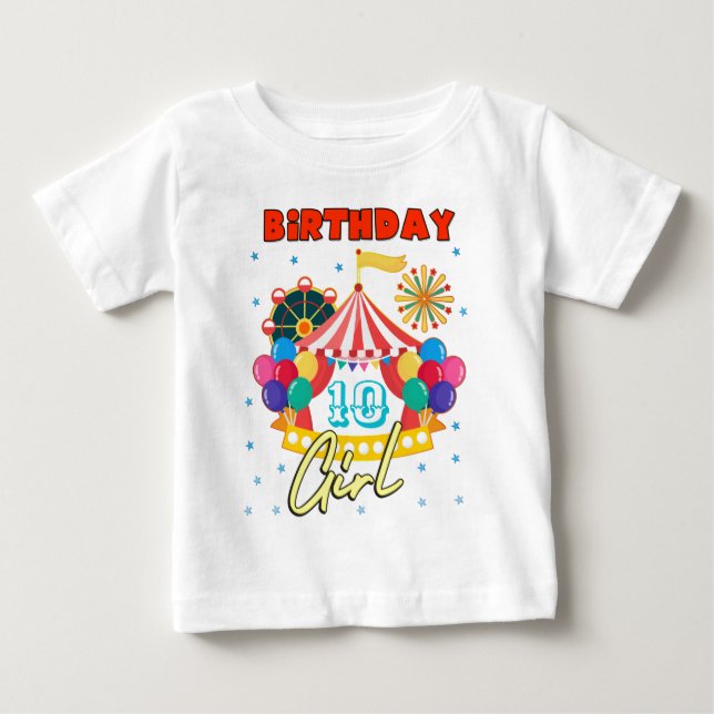 Camiseta De Bebé Fiesta de circo Personalizado temático Chica (Anverso)