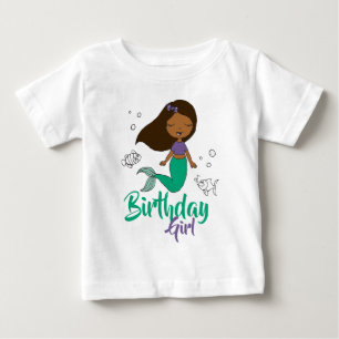 Camiseta De Bebé Fiesta de Criatura Marina Sirena Negra Sirena de D