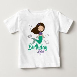Camiseta De Bebé Fiesta de Criatura Marina Sirena Negra Sirena de D
