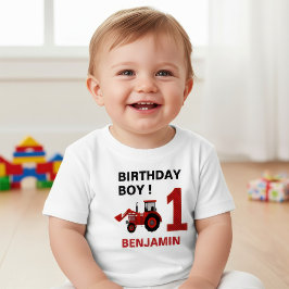 Camiseta De Bebé Fiesta de cumpleaños 1.ᵉʳ Farm Tractor de granja r