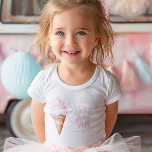 Camiseta De Bebé Fiesta de cumpleaños 1 Sweet One helado