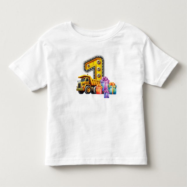 Camiseta De Bebé Fiesta de Cumpleaños 1er Construcción (Anverso)