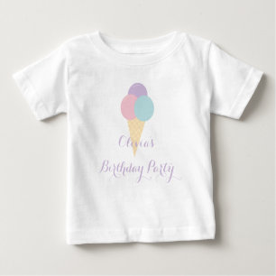 Camiseta De Bebé Fiesta de cumpleaños colorida en tonos pastel del 