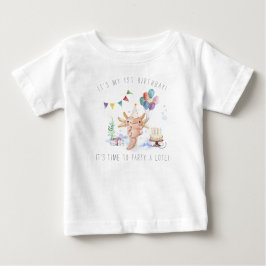 Camiseta De Bebé Fiesta de Cumpleaños de Ajolote con Acuarela Adora