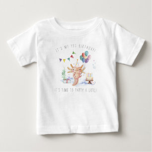 Camiseta De Bebé Fiesta de Cumpleaños de Ajolote con Acuarela Adora