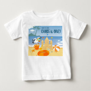 Camiseta De Bebé Fiesta de cumpleaños de bebé niño en la playa con
