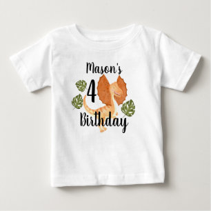 Camiseta De Bebé Fiesta de cumpleaños de dinosaurio con acuarela y 