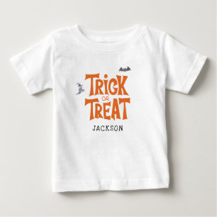 Camiseta De Bebé Fiesta de cumpleaños de Halloween 'Truco o trato'