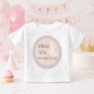 Camiseta De Bebé Fiesta de cumpleaños de niña de Pink Gingham One S