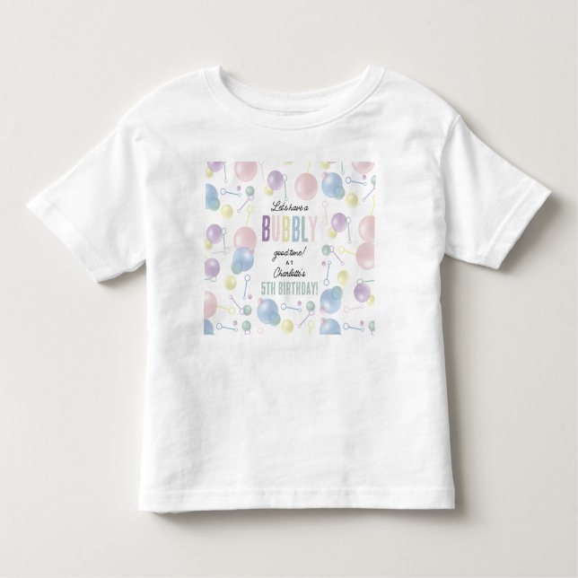 Camiseta De Bebé Fiesta de Cumpleaños de Niños con Burbujas Diverti (Anverso)