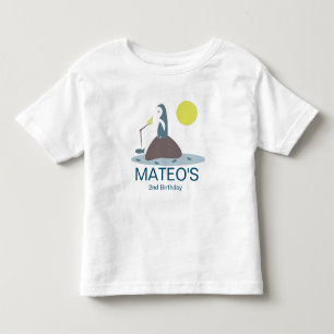 Camiseta De Bebé Fiesta de Cumpleaños de Pesca de Pingüino Lindo