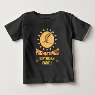 Camiseta De Bebé Fiesta de Cumpleaños de Pterodáctilo Arte Retro de