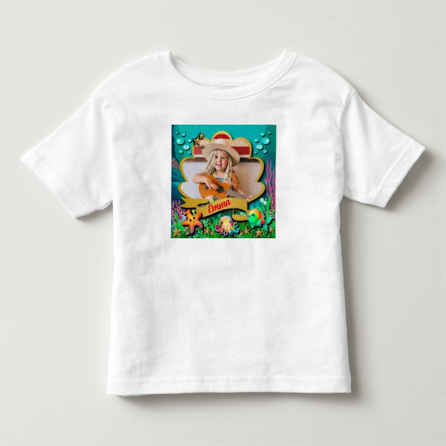 Camiseta De Bebé Fiesta de Cumpleaños de Sirena Bajo El Mar (Anverso)