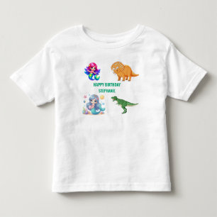 Camiseta De Bebé Fiesta de cumpleaños de sirena de dinosaurio moder