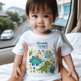 Camiseta De Bebé Fiesta de cumpleaños de T rex Dinosaur