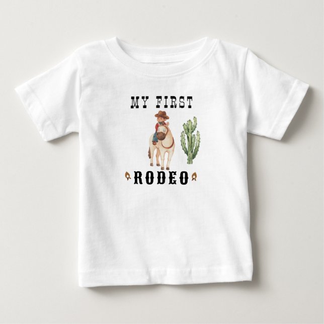 Camiseta De Bebé Fiesta de Cumpleaños de Vaquero Rodeo (Anverso)