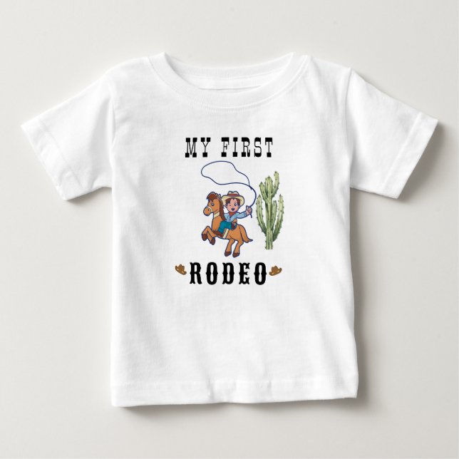 Camiseta De Bebé Fiesta de cumpleaños de vaquero Rodeo (Anverso)