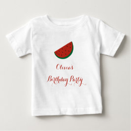 Camiseta De Bebé Fiesta de cumpleaños de verano de la sandía roja