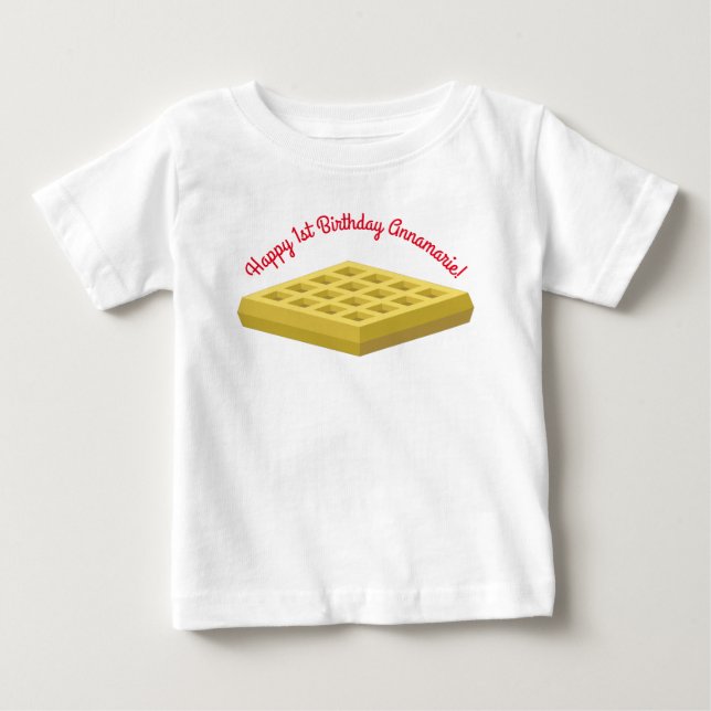 Camiseta De Bebé Fiesta de cumpleaños de Waffle Cute Breakfast (Anverso)