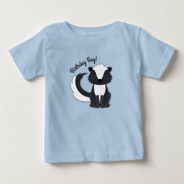 Camiseta De Bebé Fiesta de Cumpleaños de Zorrillo para Niños (Anverso)