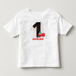 Camiseta De Bebé Fiesta de cumpleaños del Camión Rojo Personalizado