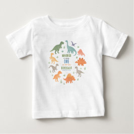 Camiseta De Bebé Fiesta de Cumpleaños del Dinosaurio 1 | Lindo Preh