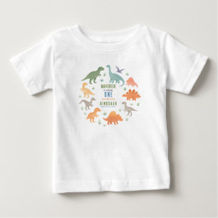 Camiseta De Bebé Fiesta de Cumpleaños del Dinosaurio 1 Tierno Pre