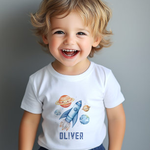 Camiseta De Bebé Fiesta de cumpleaños del niño del cohete del espac