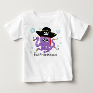 Camiseta De Bebé Fiesta de cumpleaños del Octopus pirata regalo par