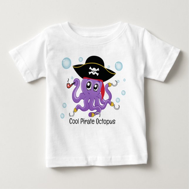 Camiseta De Bebé Fiesta de cumpleaños del Octopus pirata regalo par (Anverso)
