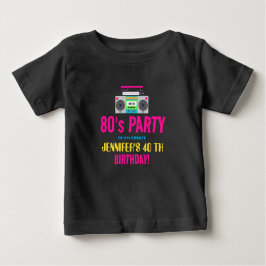Camiseta De Bebé Fiesta de cumpleaños del personalizado Retro Neon