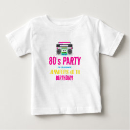 Camiseta De Bebé Fiesta de cumpleaños del personalizado Retro Neon