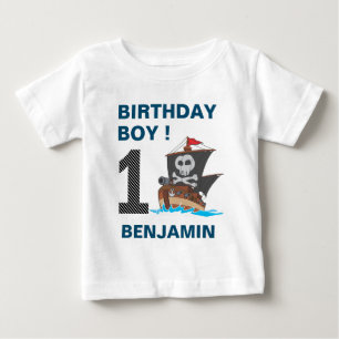 Camiseta De Bebé Fiesta de cumpleaños del pirata lindo 1er año