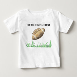 Camiseta De Bebé Fiesta de cumpleaños del primer año de fútbol amer