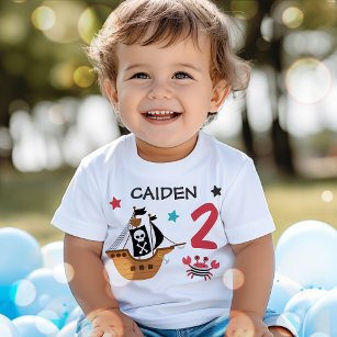 Camiseta De Bebé Fiesta de cumpleaños del Tesoro de Barcos Piratas