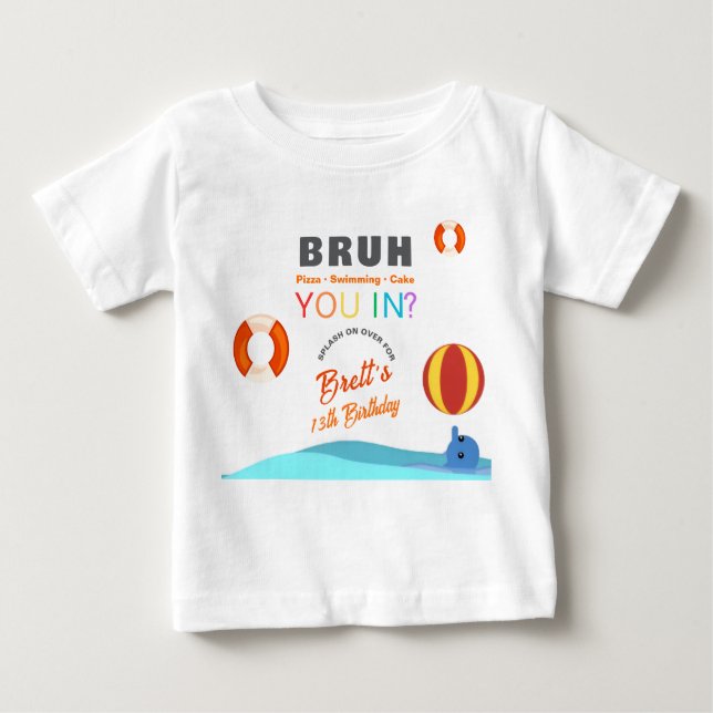 Camiseta De Bebé Fiesta de Cumpleaños en la Piscina del Hermano (Anverso)