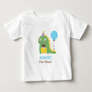 Camiseta De Bebé Fiesta de cumpleaños linda del dinosaurio Rawr soy