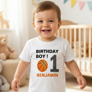 Camiseta De Bebé Fiesta de cumpleaños número 1 de baloncesto