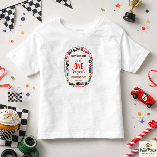Camiseta De Bebé Fiesta de cumpleaños número 1 de coche de carreras