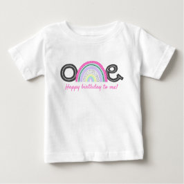 Camiseta De Bebé Fiesta de cumpleaños número 1 de Rad Rainbow Girl,