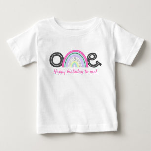 Camiseta De Bebé Fiesta de cumpleaños número 1 de Rad Rainbow Girl,