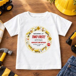 Camiseta De Bebé Fiesta de Cumpleaños Número 2 de Construcción con 