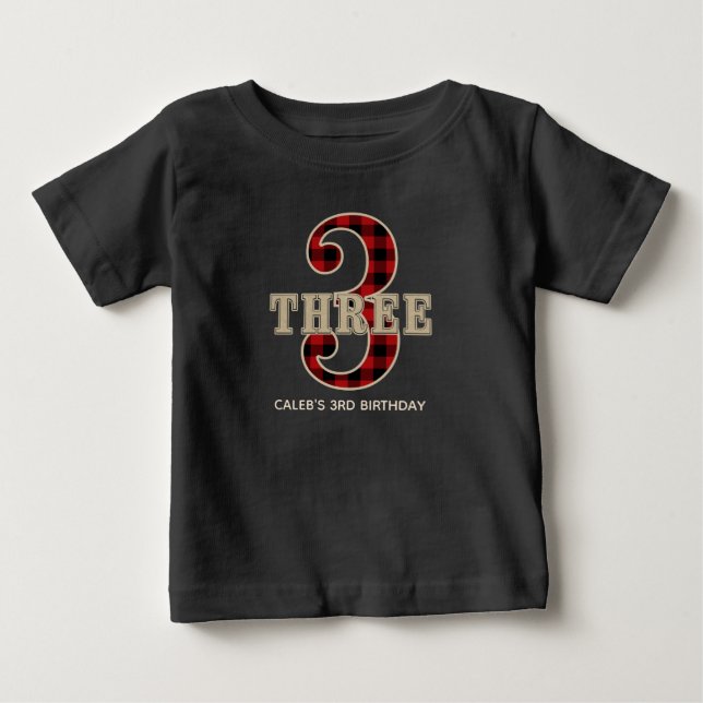 Camiseta De Bebé Fiesta de Cumpleaños número 3 con temática de Cuad (Anverso)