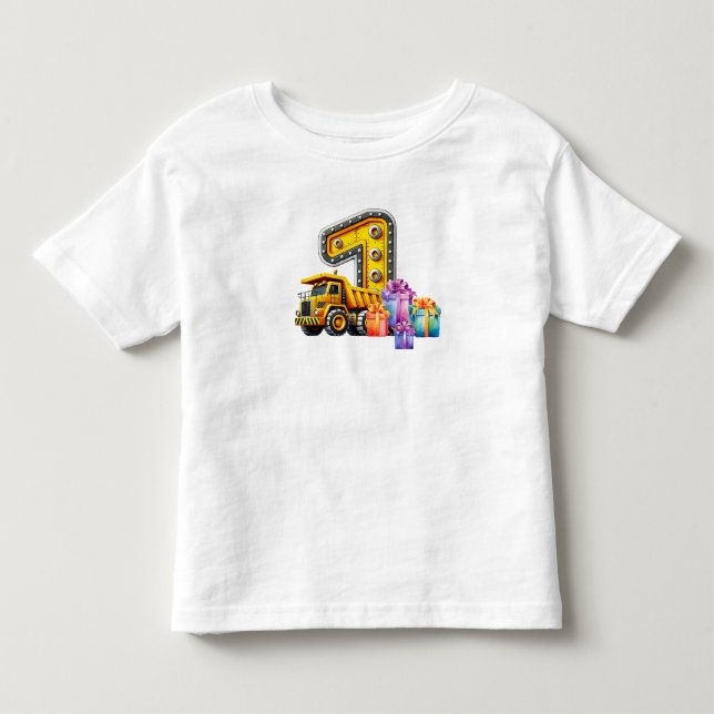 Camiseta De Bebé Fiesta de cumpleaños número uno de construcción (Anverso)