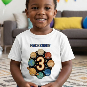 Camiseta De Bebé Fiesta de cumpleaños personalizada con nombre en e
