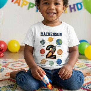 Camiseta De Bebé Fiesta de cumpleaños personalizada con nombre en e