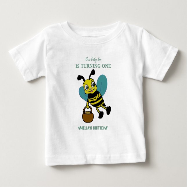 Camiseta De Bebé Fiesta de cumpleaños personalizada del primer año  (Anverso)