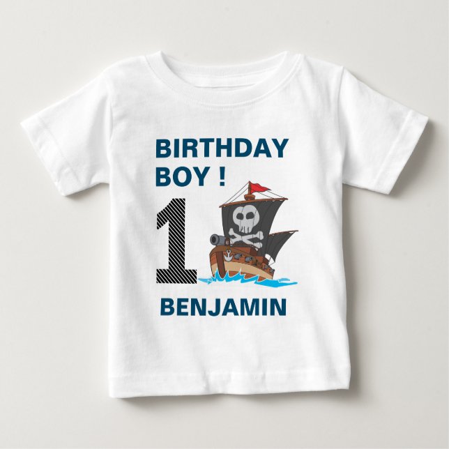 Camiseta De Bebé Fiesta de cumpleaños pirata lindo 1 (Anverso)