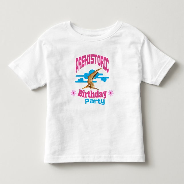 Camiseta De Bebé Fiesta de Cumpleaños Prehistórica Pterodáctilo Div (Anverso)