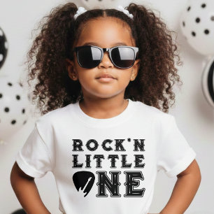 Camiseta De Bebé Fiesta de cumpleaños Rock'n Little One Guitar Pick